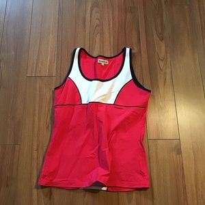 Bebe Red & White Tank Top XL